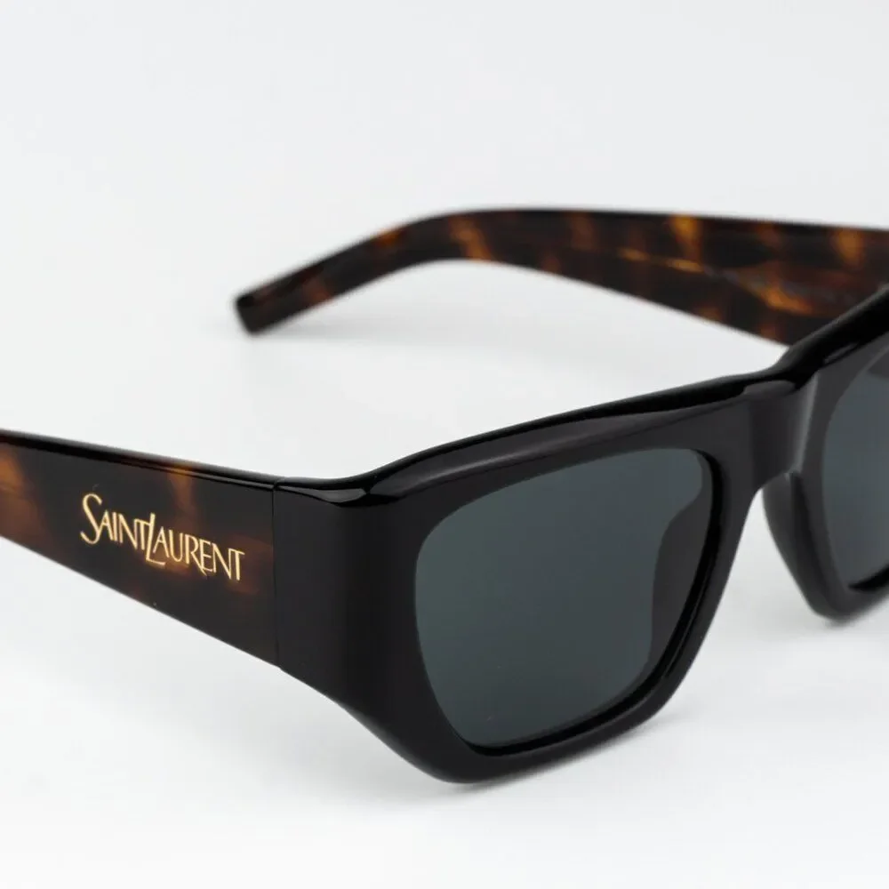 NEW Saint Laurent SL740 004 Black Havana Square Unisex Sunglasses
